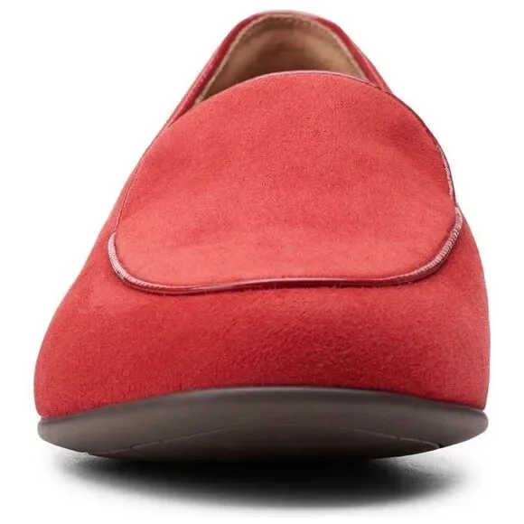Clarks unstructured blush ease loafer in red suede size 7.5/38 - Picture 4 of 9